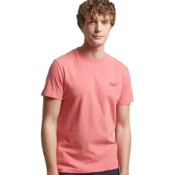 Superdry Essential Logo shirt heren punch pink marl< Shirts, Polo's & Blouses