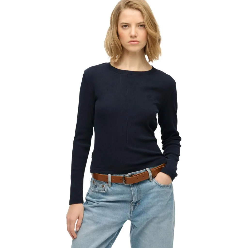 Truien & Vesten-Superdry Essential sweater dames eclipse navy