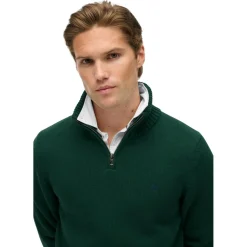 Truien & Vesten-Superdry Henley sweater heren forest green
