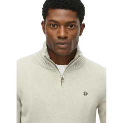 Superdry Henley sweater heren grey marl< Truien & Vesten