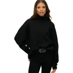Superdry Slouchy sweater dames black twist< Truien & Vesten