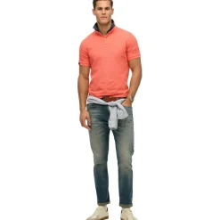 Superdry Vintage Destroy polo heren hot coral< Shirts, Polo's & Blouses