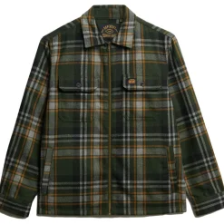 Truien & Vesten-Superdry Wool Miller vest heren buckshot check olive