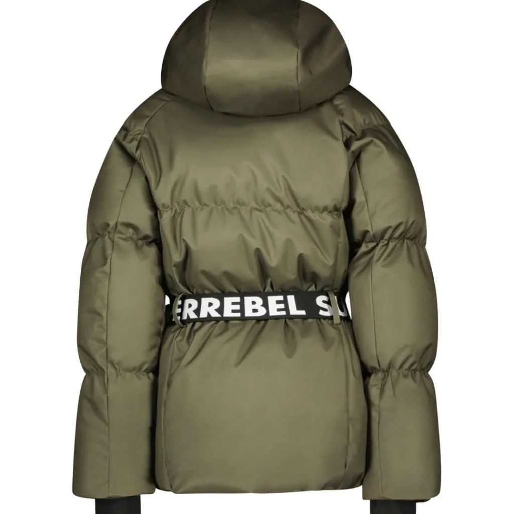 SuperRebel PUFF winterjas junior army green< Ski Jassen|Wintersport