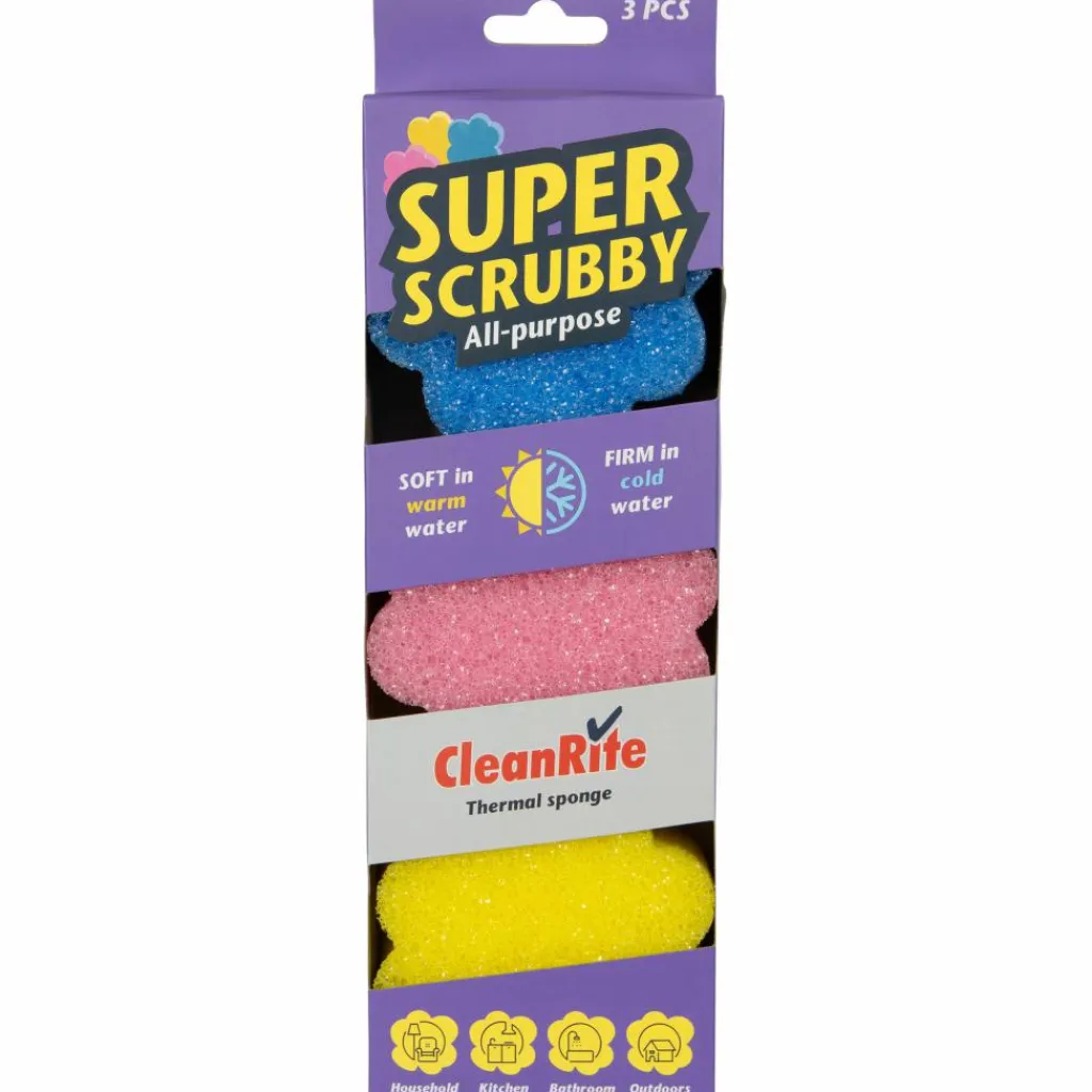 SuperScrubby Scrub spons 3 stuks< Schoonmaakartikelen