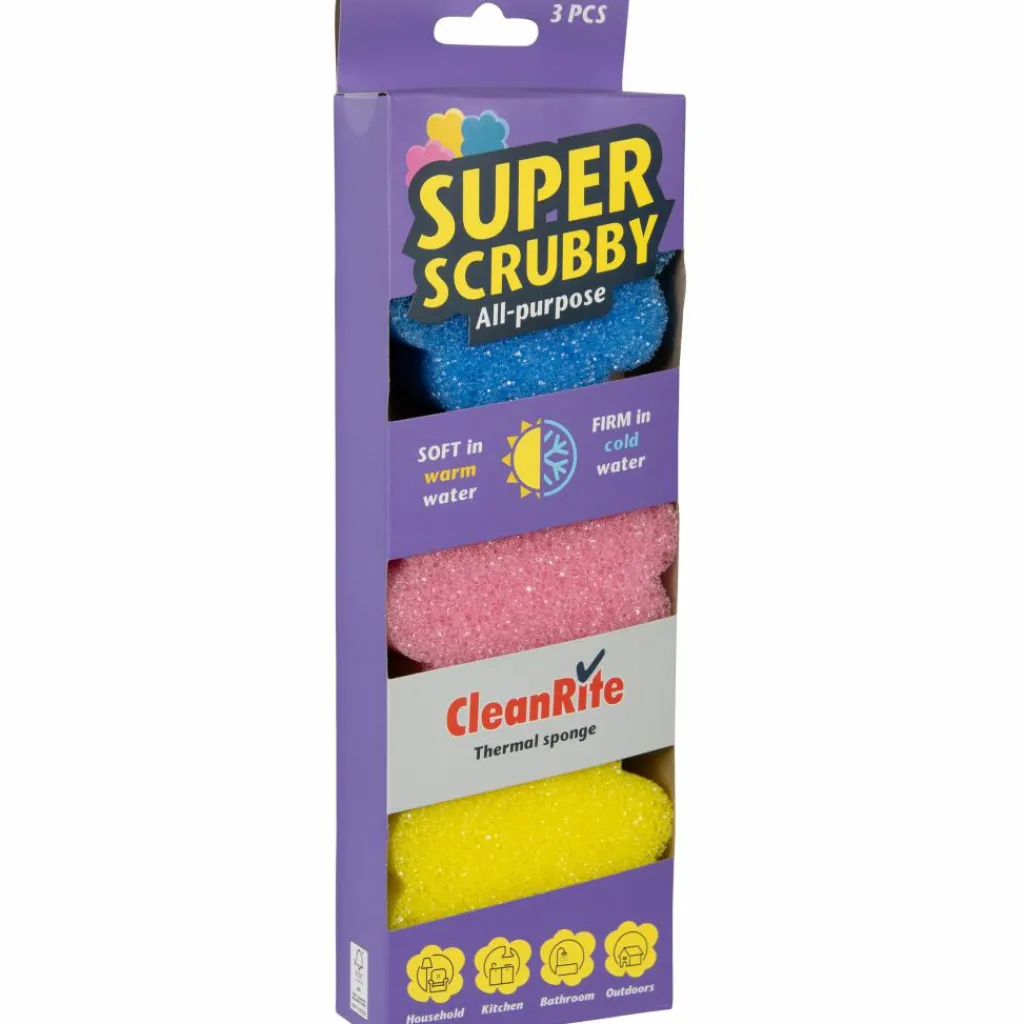 SuperScrubby Scrub spons 3 stuks< Schoonmaakartikelen