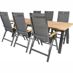 Tuinsets-TASTE by 4 Seasons  Ambassador 240 x 100 cm Troy 6 tuinset teak