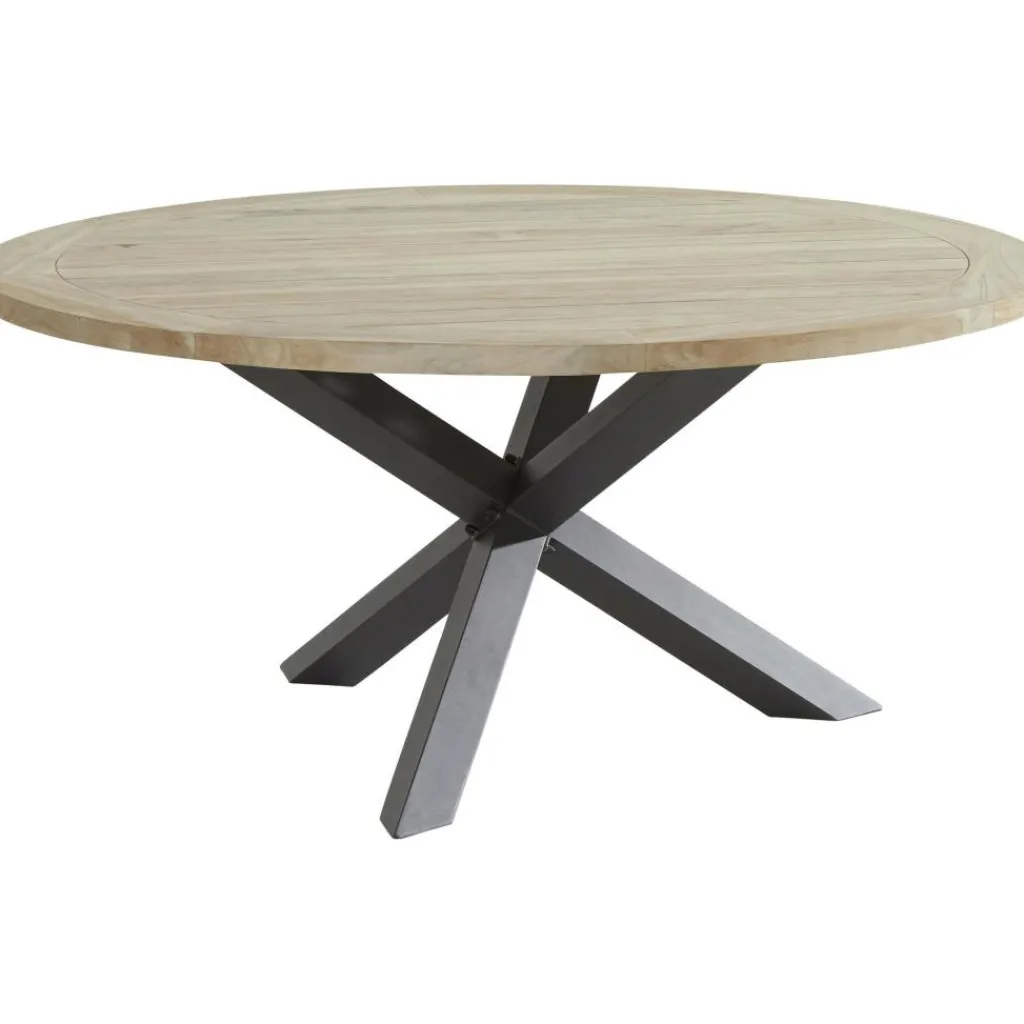 Tuintafels-TASTE by 4 Seasons Louvre tuintafel ø 160 antraciet teak