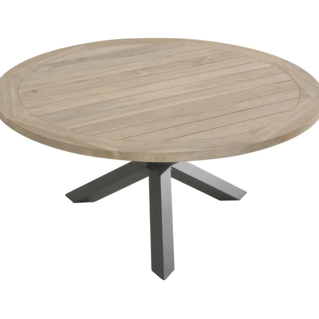 Tuintafels-TASTE by 4 Seasons Louvre tuintafel ø 160 antraciet teak