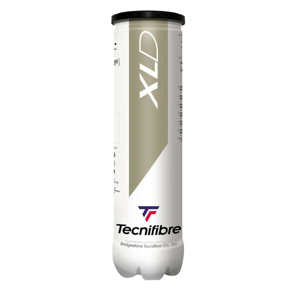 Tecnifibre XLD tennisballen 4-pack geel< Tennisballen