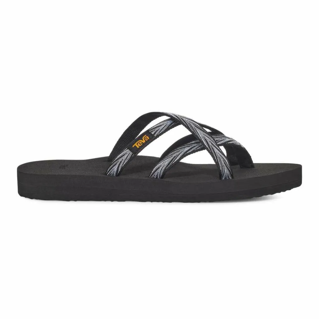 Slippers-Teva Olowahu slippers dames palms zwart wit
