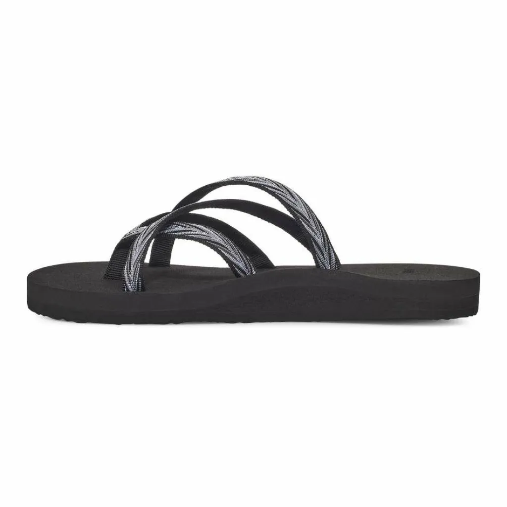 Slippers-Teva Olowahu slippers dames palms zwart wit