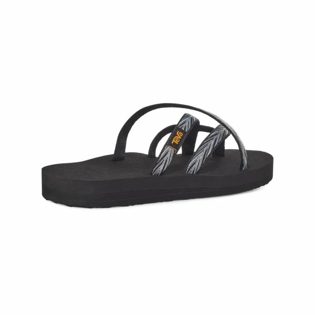 Slippers-Teva Olowahu slippers dames palms zwart wit