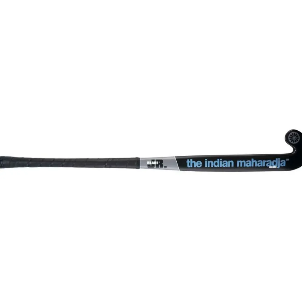 The Indian Maharadja Blade Mid Bow zaalhockeystick junior mulberry wood black blue< Hockeystick