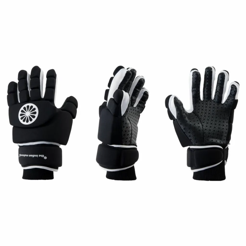 Hockey Bescherming-The Indian Maharadja Glove PRO full finger hockeyhandschoen black