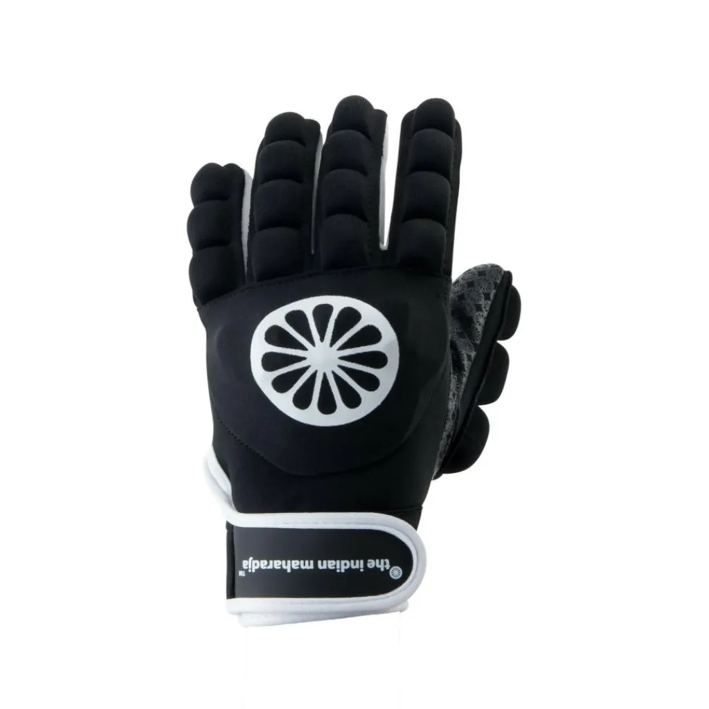 Hockey Bescherming-The Indian Maharadja Glove shell foam full left hockeyhandschoen black
