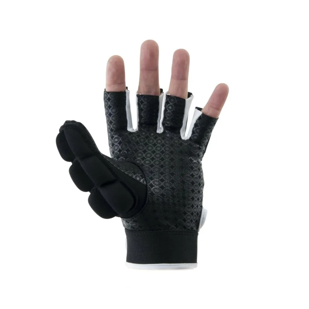 Hockey Bescherming-The Indian Maharadja Glove shell foam half left hockeyhandschoen black