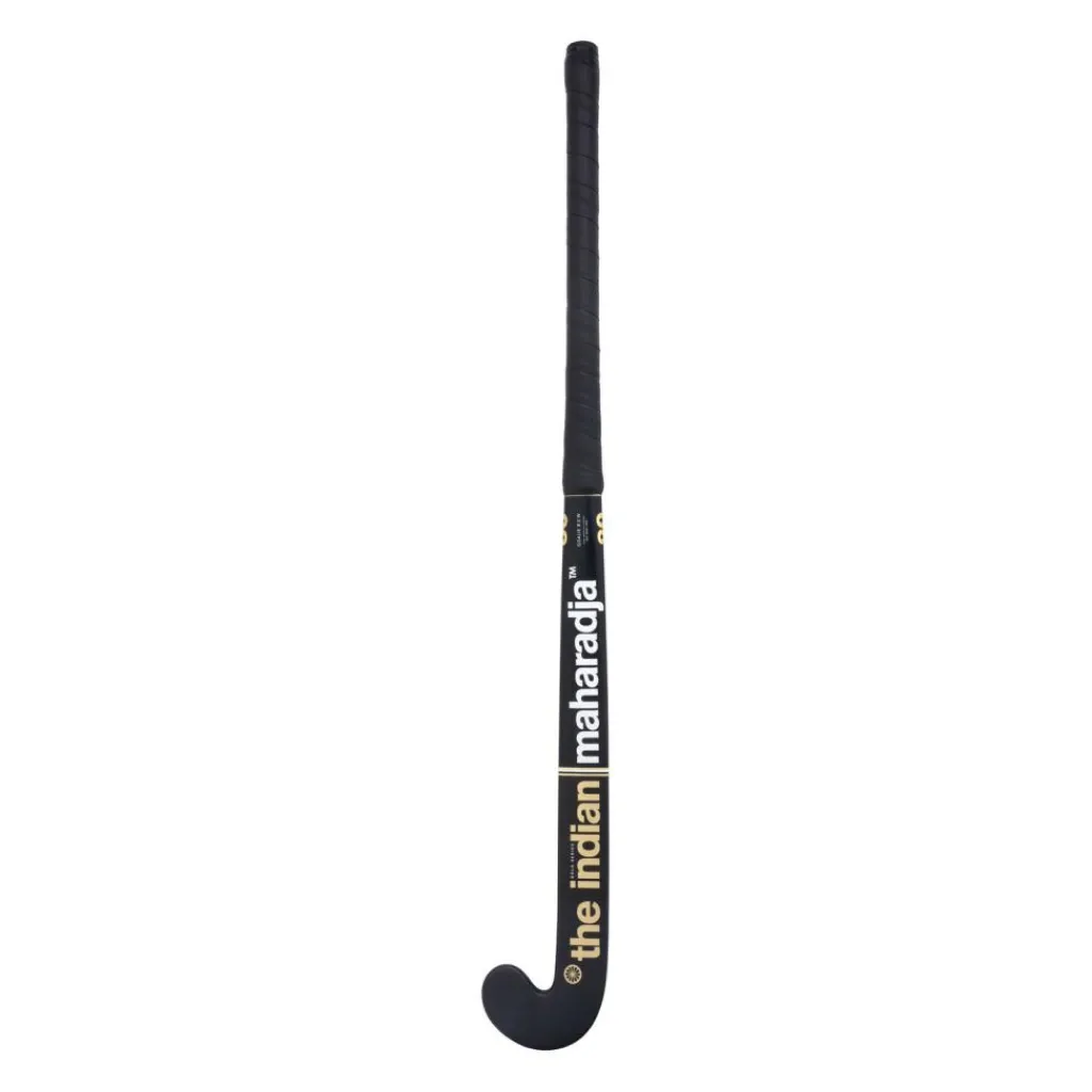 The Indian Maharadja Gold 80 Goalie Bow hockeystick black gold< Hockeystick