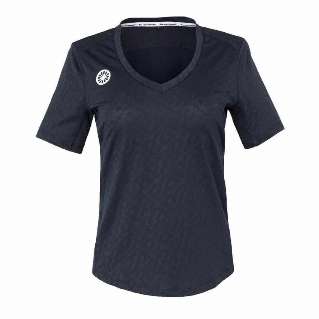 Tenniskleding-The Indian Maharadja Kadiri Jacquard Mono tennisshirt dames navy