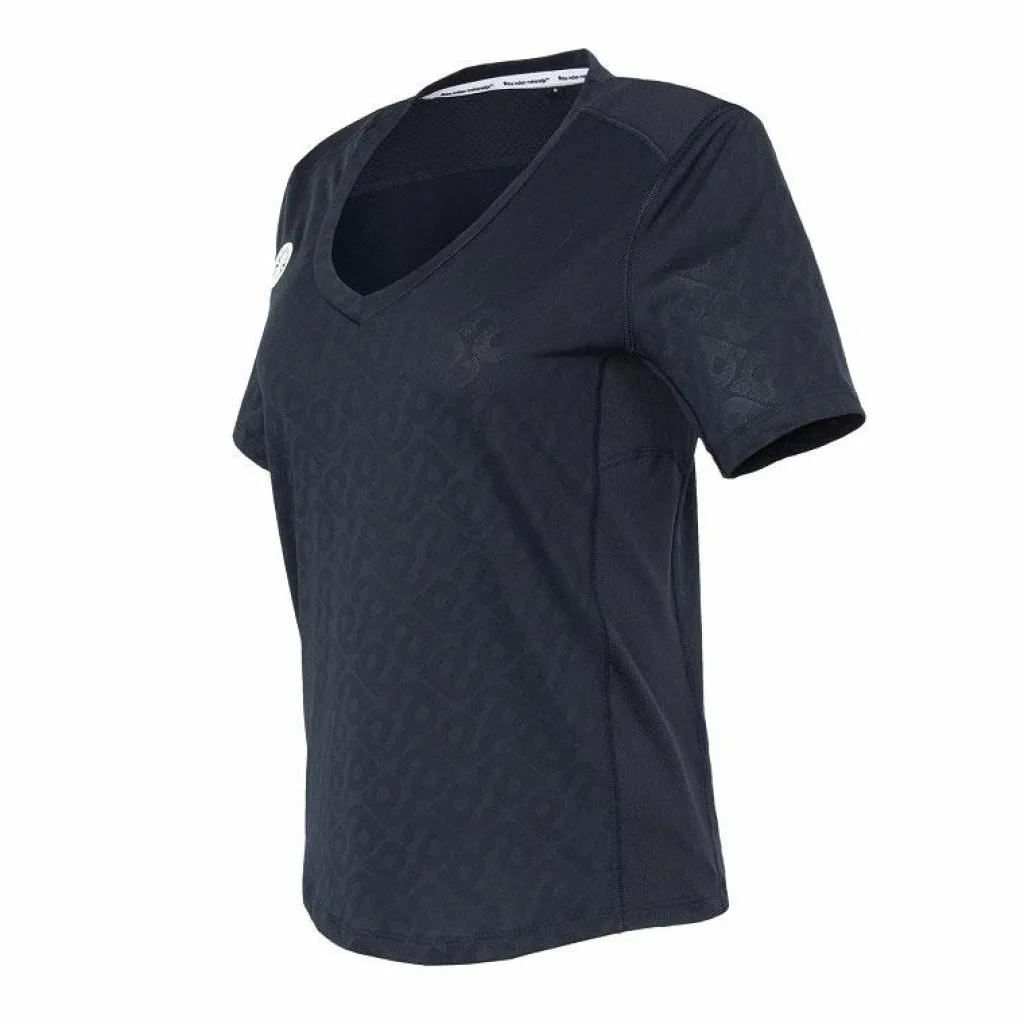 Tenniskleding-The Indian Maharadja Kadiri Jacquard Mono tennisshirt dames navy