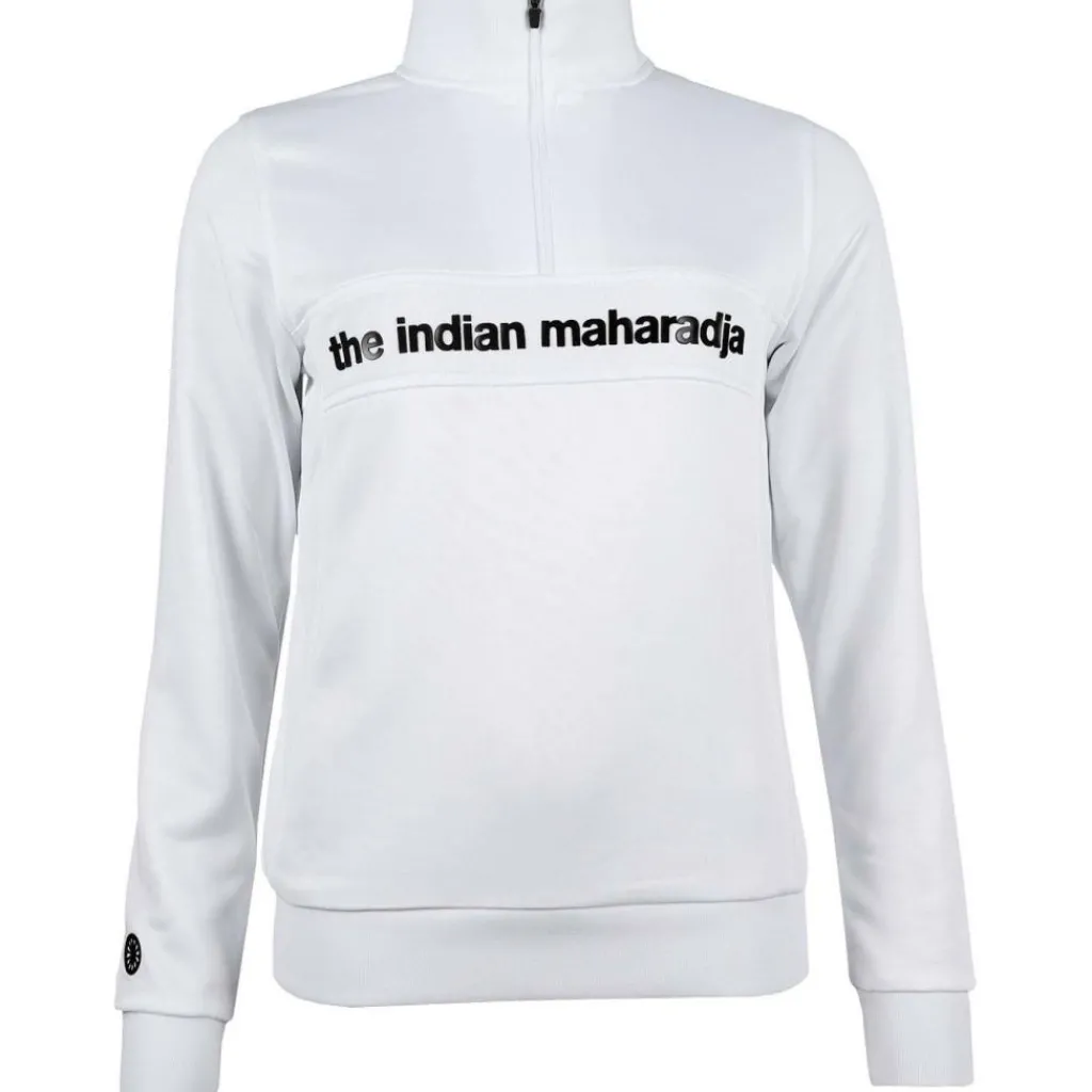 The Indian Maharadja Poly Terry Half Zip hockeytrui dames white< Hockeykleding