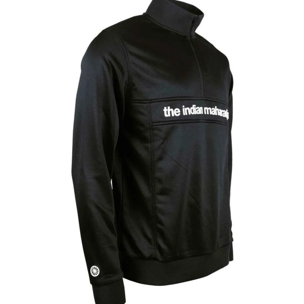 The Indian Maharadja Poly Terry Half Zip hockeytrui heren black< Hockeykleding