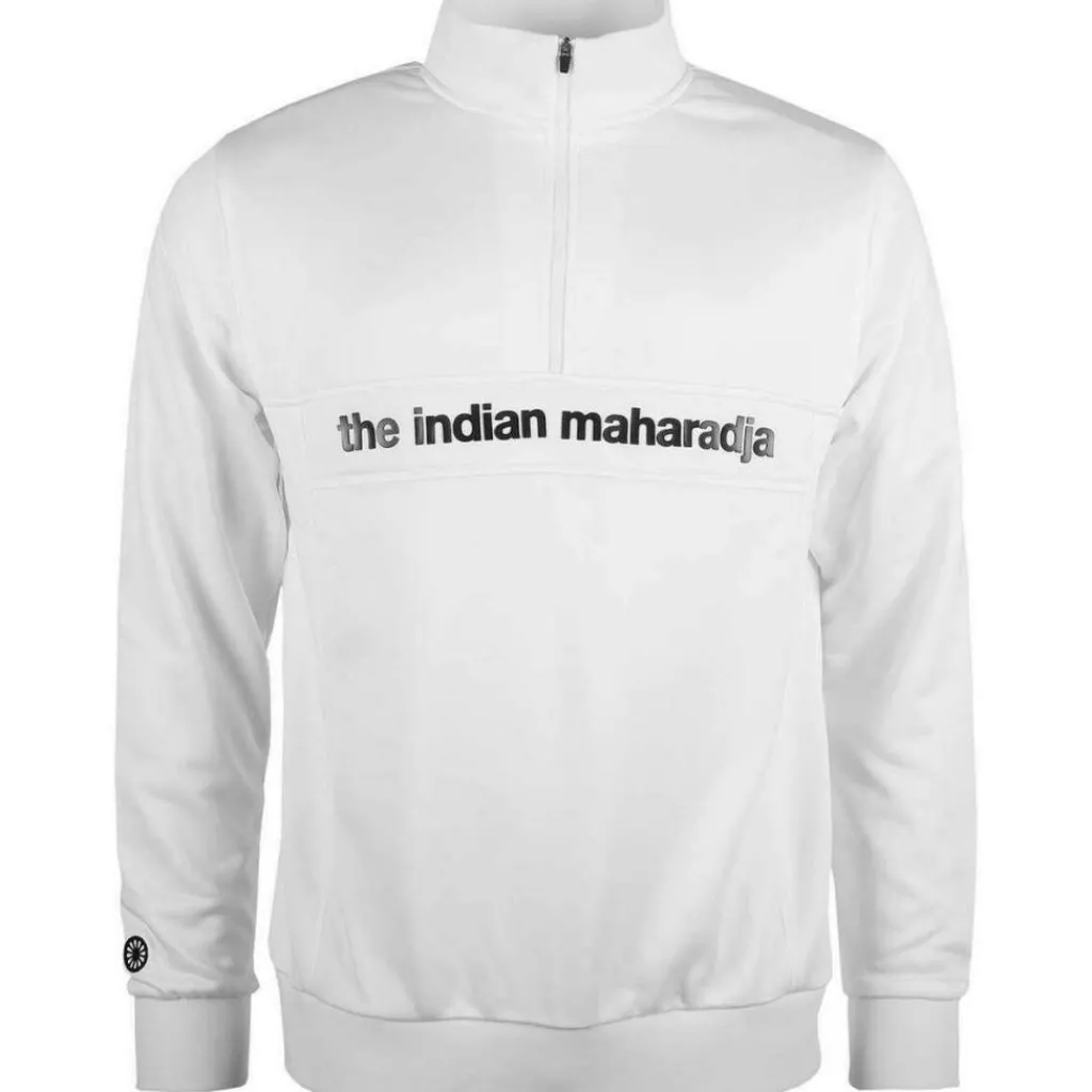 The Indian Maharadja Poly Terry Half Zip hockeytrui junior white< Hockeykleding