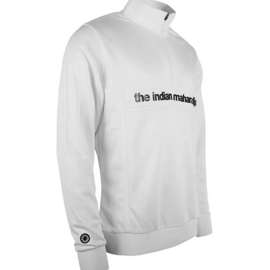 The Indian Maharadja Poly Terry Half Zip hockeytrui junior white< Hockeykleding