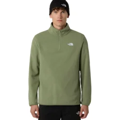 Outdoor Trui-The North Face Glacier Fleece 1/4 zip trui heren bark mist