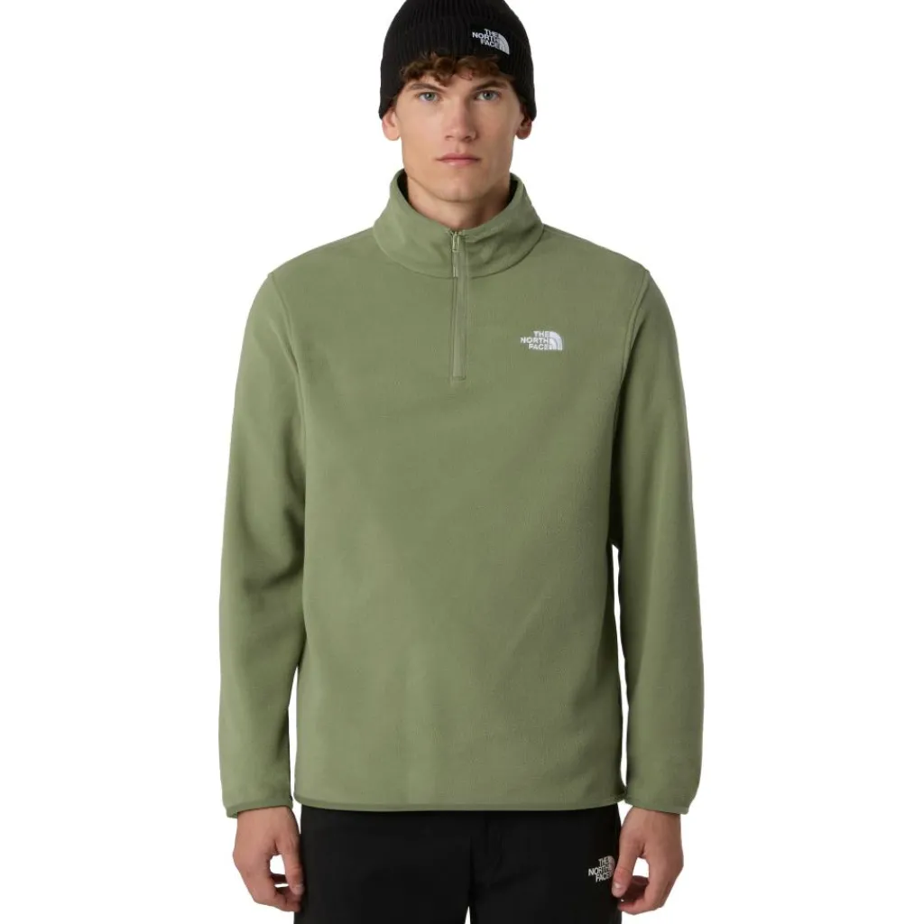 Outdoor Trui-The North Face Glacier Fleece 1/4 zip trui heren bark mist