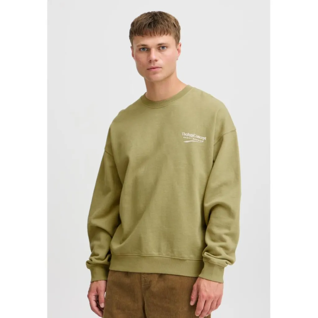 Truien & Vesten-TheJoggConcept Rubi sweater heren split pea