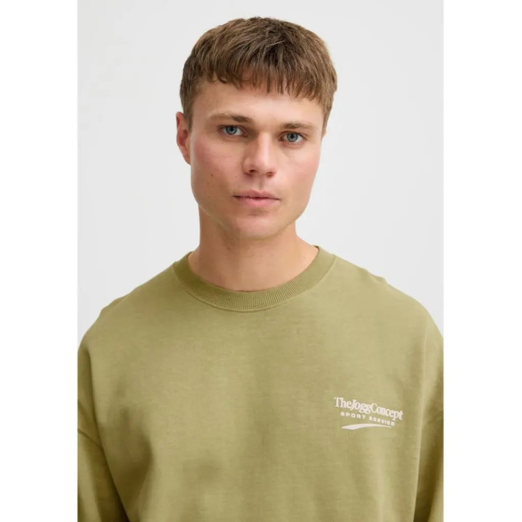 Truien & Vesten-TheJoggConcept Rubi sweater heren split pea