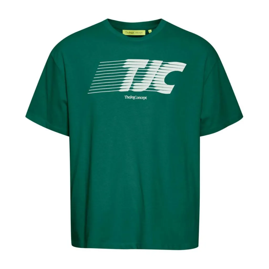 TheJoggConcept Silas Logo shirt heren evergreen< Shirts, Polo's & Blouses