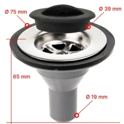 Thetford Afvoerplug recht 19 mm< Tankdoorvoeren & Afvoerpluggen