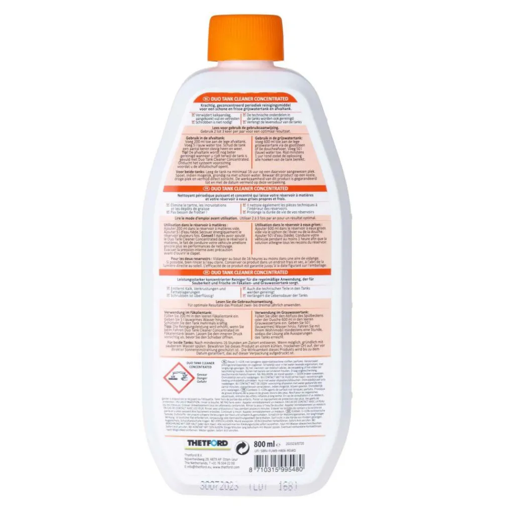 Thetford Duo Tank Cleaner Concentrated 800 ml< Toiletvloeistoffen & Papier