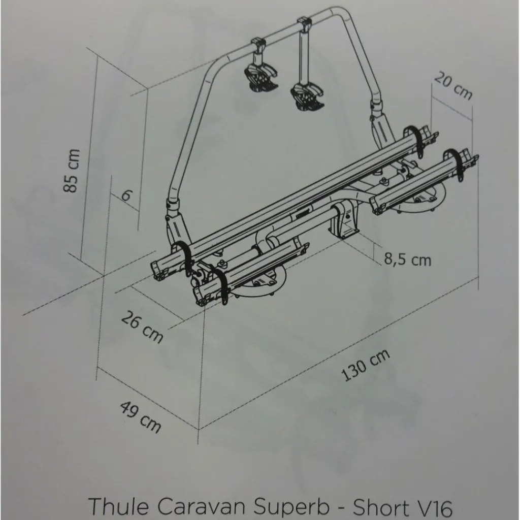 Fietsendragers-Thule Caravan Superb Short V16 fietsendrager