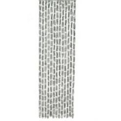 Deurgordijnen-Travellife Chenille Streep vliegengordijn 185 x 56 cm grey white