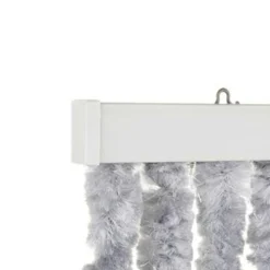 Deurgordijnen-Travellife Chenille Streep vliegengordijn 185 x 56 cm grey white