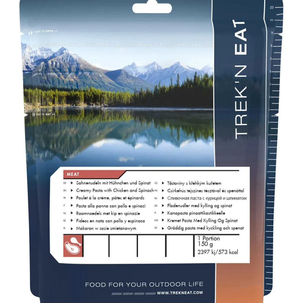 Trek 'n Eat Creamy Pasta with Chicken & Spinach< Voeding