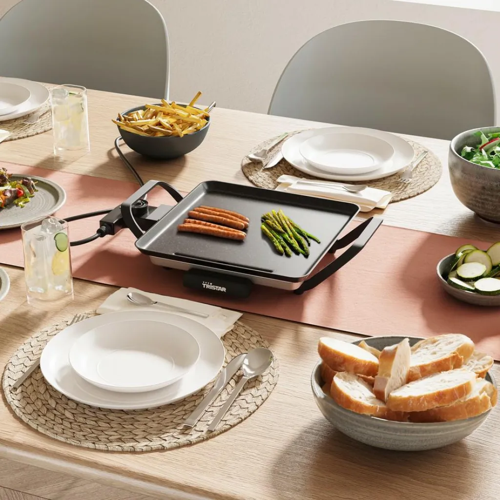 Tristar BP-2666 Table Grill Slim S bakplaat zwart< Keukenapparaten