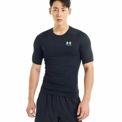 Sportshirt-Under Armour  HeatGear SS shirt heren black white