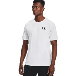 Under Armour  Left Chest Logo shirt heren white black< Sportshirt