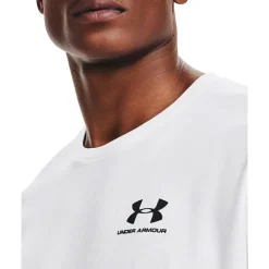 Under Armour  Left Chest Logo shirt heren white black< Sportshirt