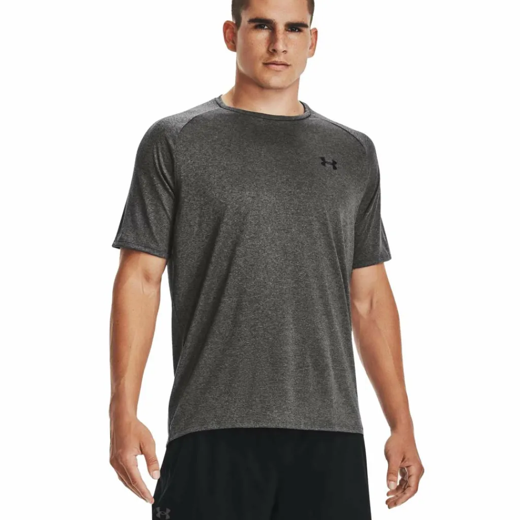 Sportshirt-Under Armour Tech 2.0 shirt heren carbon heather black