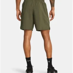 Sportbroek-Under Armour  Tech Woven Wordmark short heren marine OD green black
