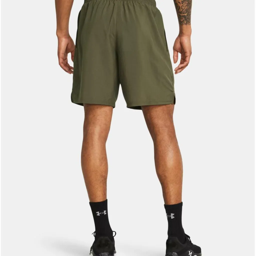 Sportbroek-Under Armour Tech Woven Wordmark short heren marine OD green black