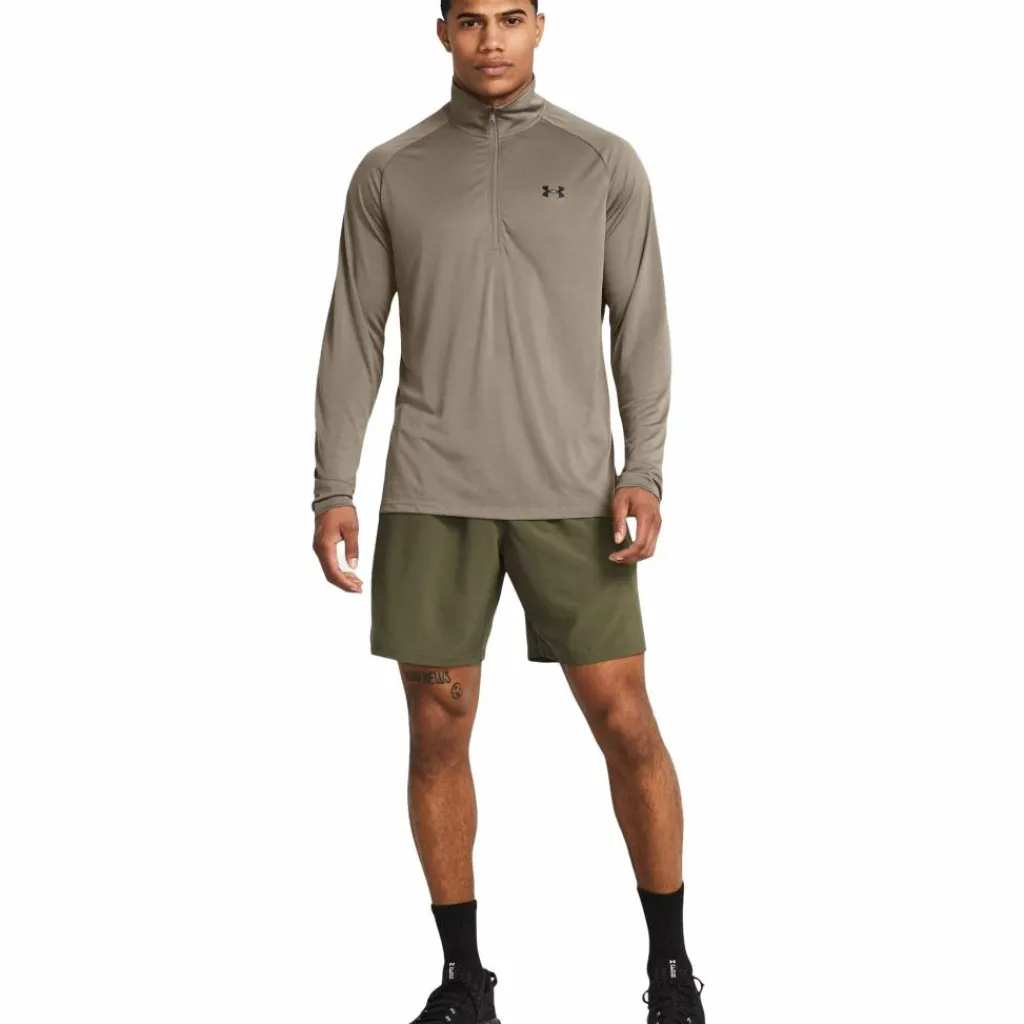 Sportbroek-Under Armour Tech Woven Wordmark short heren marine OD green black