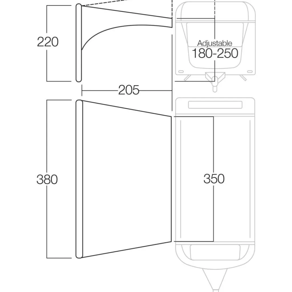 Caravan- & Voortentluifels-Vango Airbeam Sky Canopy caravanluifel 350 cm