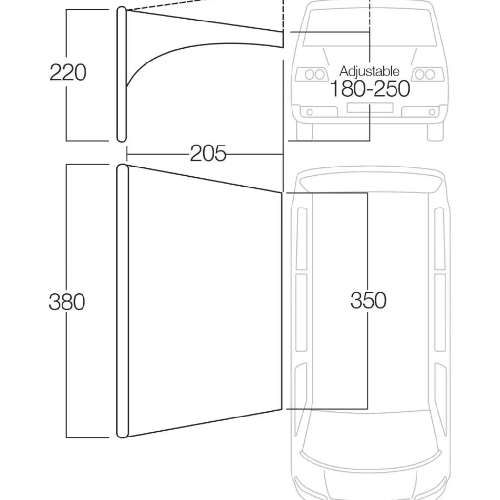 Caravan- & Voortentluifels-Vango Airbeam Sky Canopy caravanluifel 350 cm