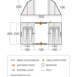 Vango Castlewood 400 vis-à-vis tent mineral green< 4-Persoons Tent|Tunneltenten